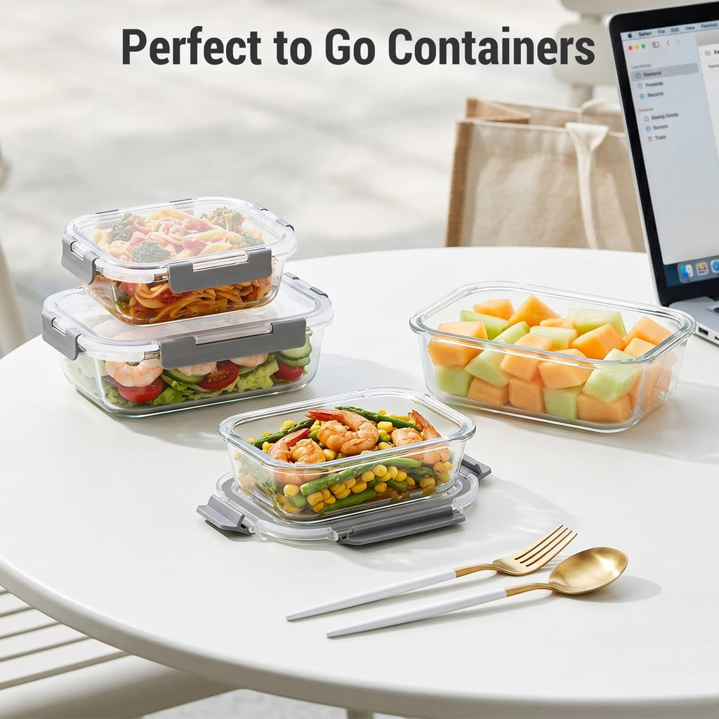 Dealusy 20-Piece Glass Food Storage Container Set
