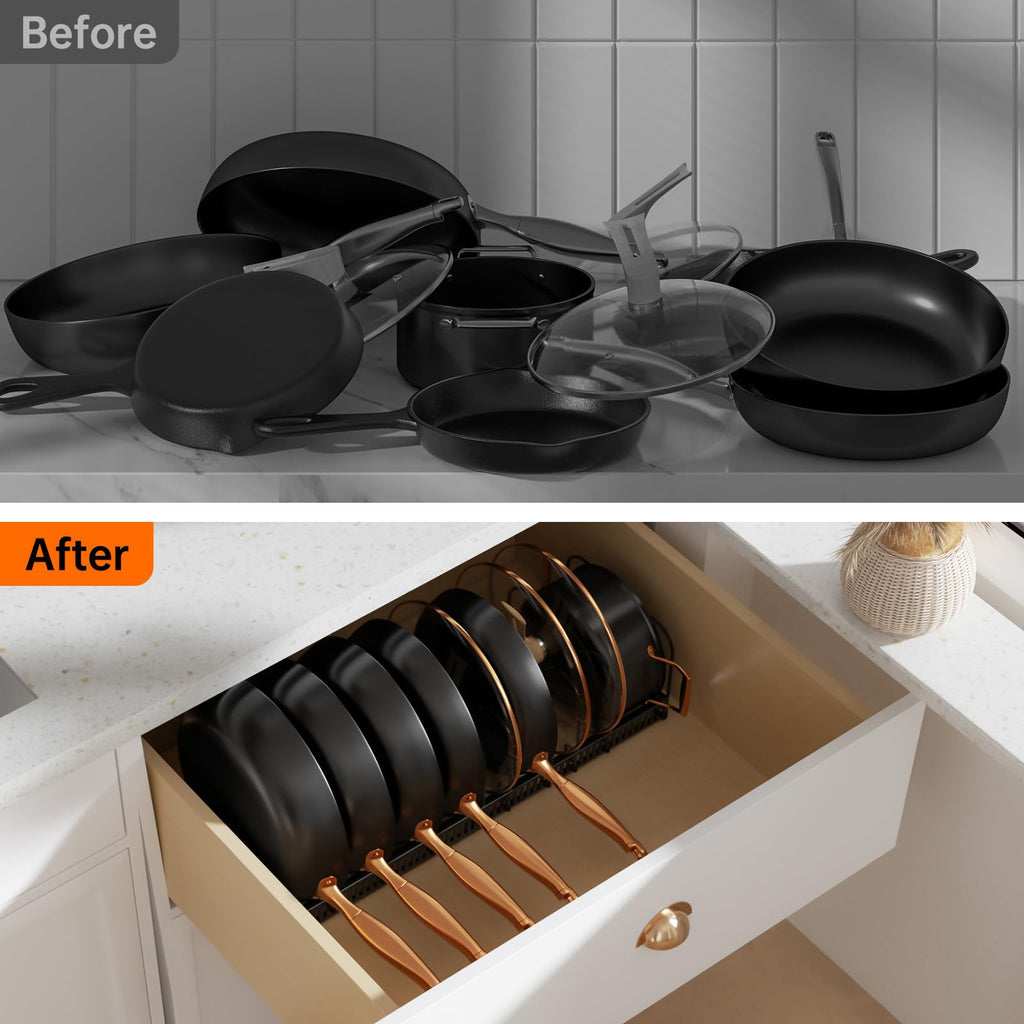 MUDEELA Expandable Pot Lid Organizer