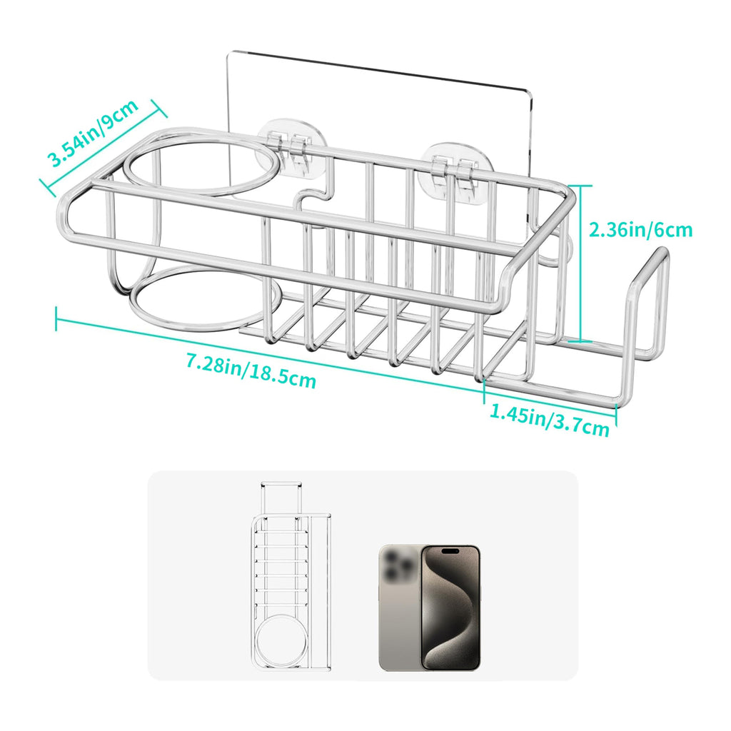 HapiRm 4-in-1 Stainless Steel Sink Caddy
