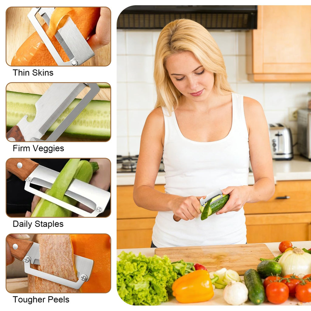 Wide-Blade Vegetable Peeler with Bottle Opener