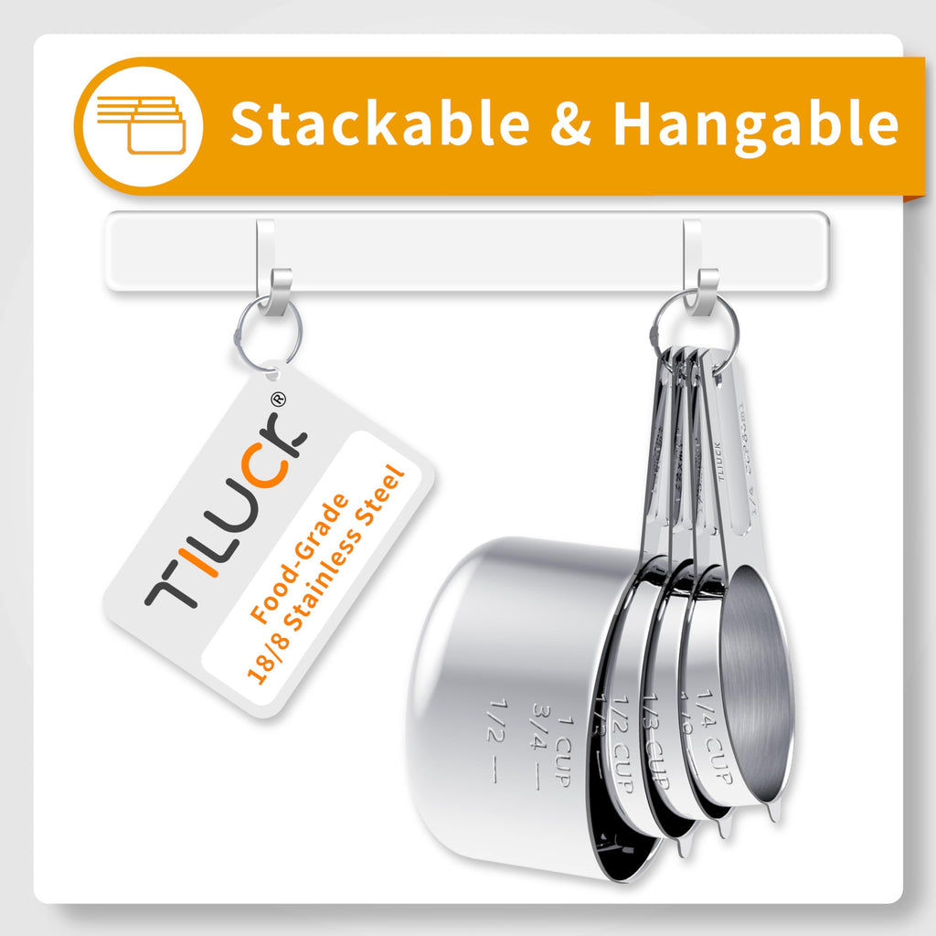 TILUCK 10-Piece Stainless Steel Measuring Set