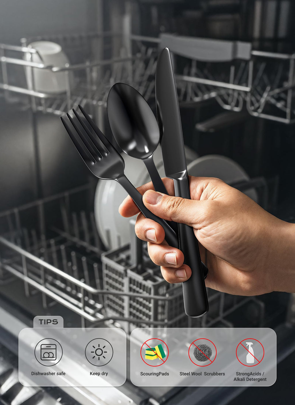 65-Piece Stainless Steel Cutlery Collection