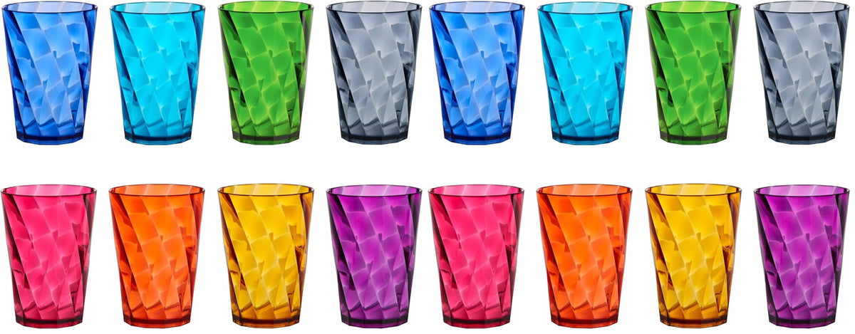 US Acrylic 8-Piece 26oz Jewel Tone Tumbler Set