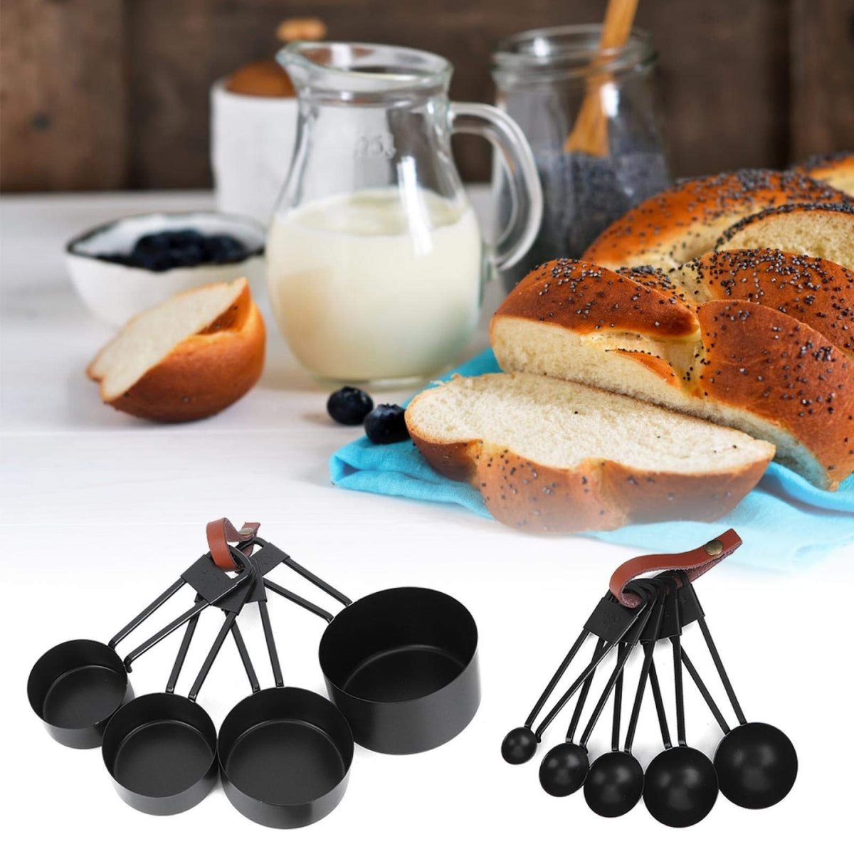 9-Piece Black Stainless Steel Measuring Set