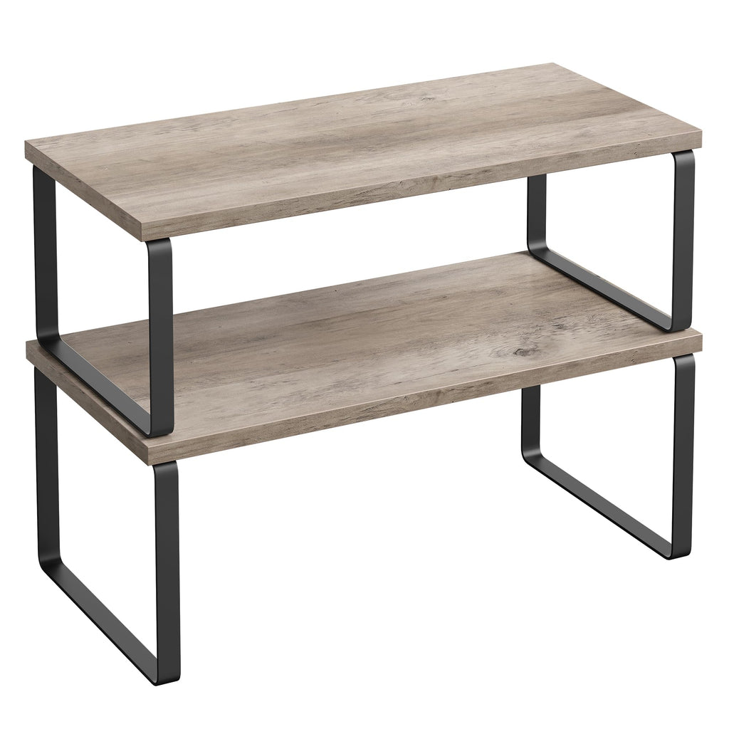 SONGMICS 2-Piece Stackable Cabinet Shelf Set