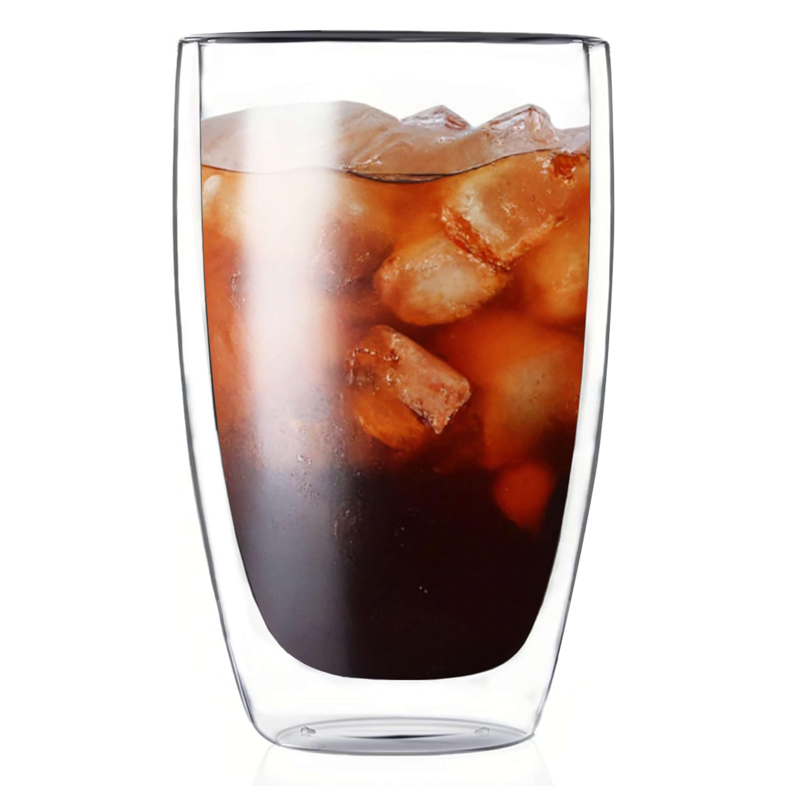 DOPUDO 17oz Double-Wall Glass Coffee Mug Set