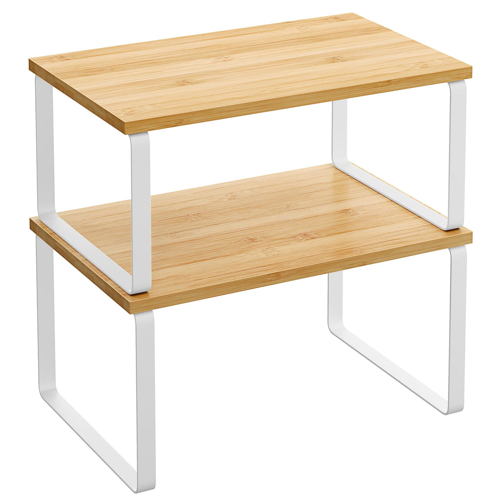 SONGMICS 2-Piece Stackable Cabinet Shelf Set
