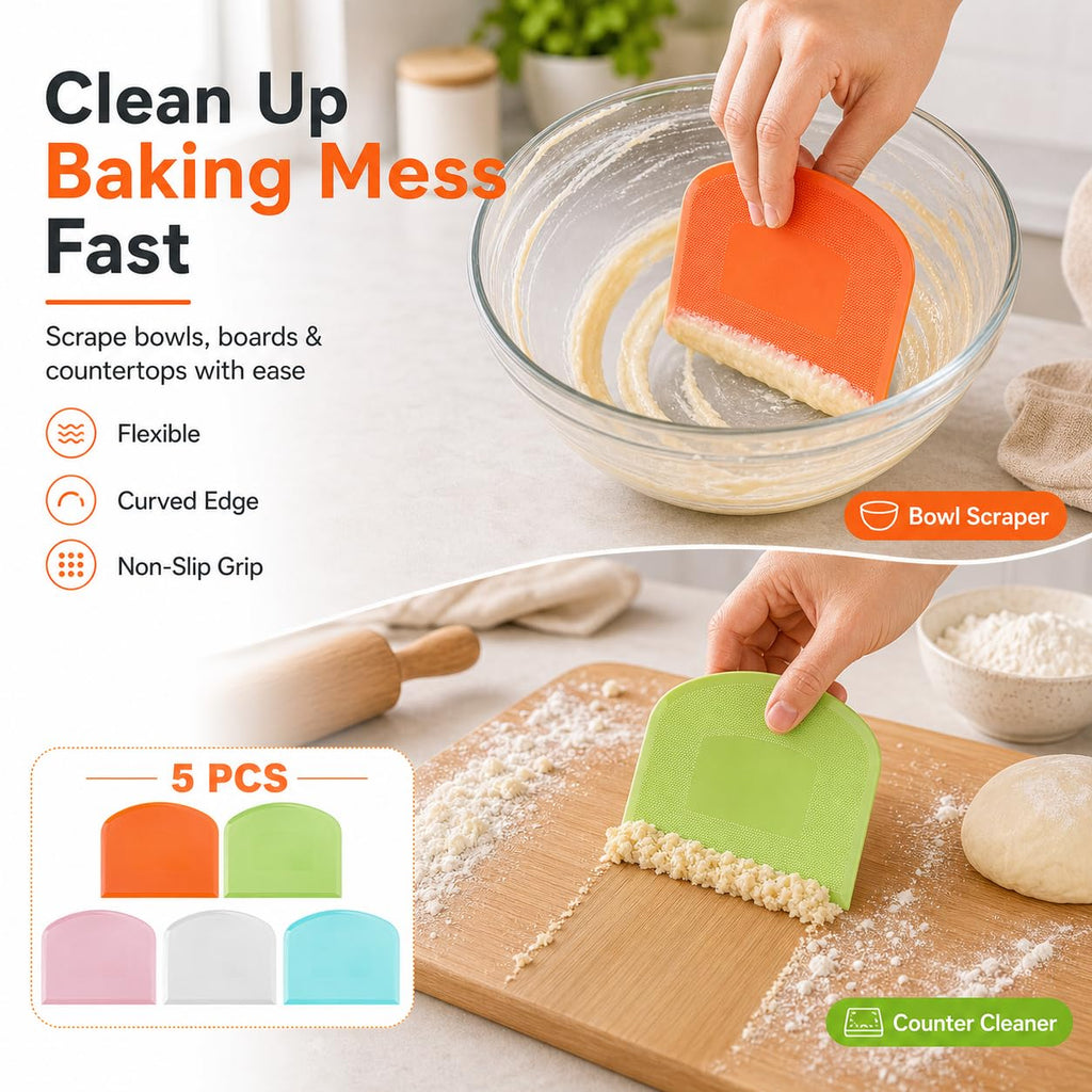 5-Piece Dough Scraper and Cutter Set