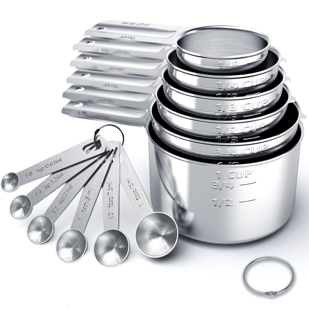 TILUCK 10-Piece Stainless Steel Measuring Set