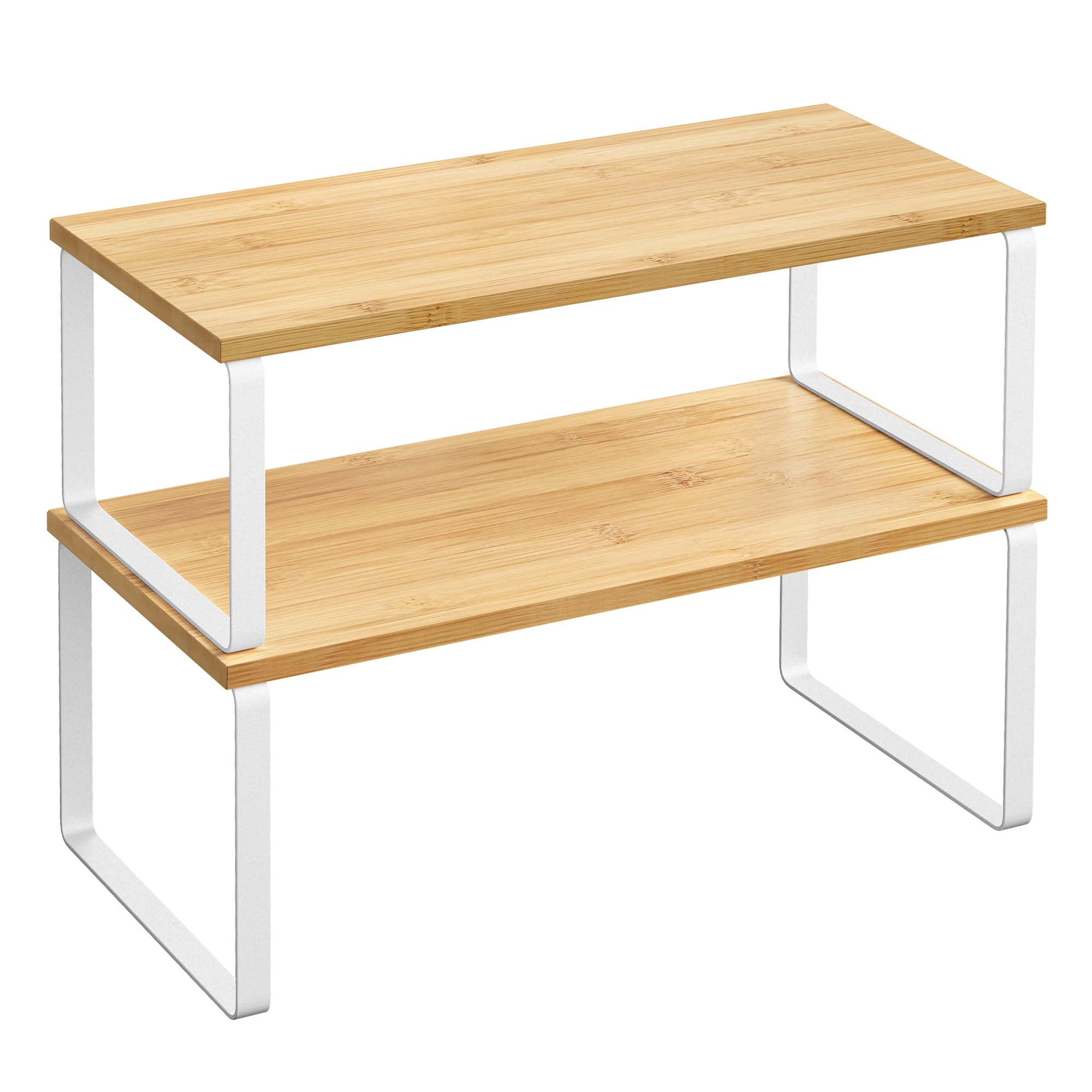 SONGMICS 2-Piece Stackable Cabinet Shelf Set