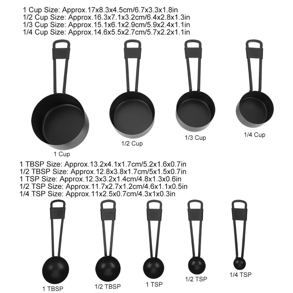 9-Piece Black Stainless Steel Measuring Set