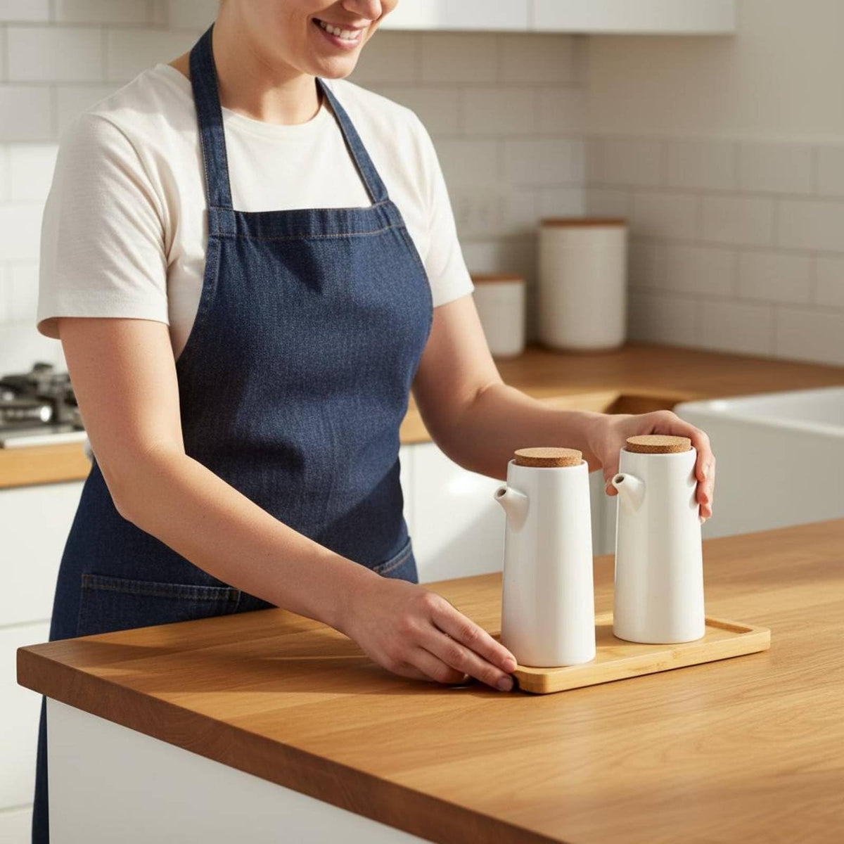 Ceramic Seasoning Jar and Oil Dispenser Set