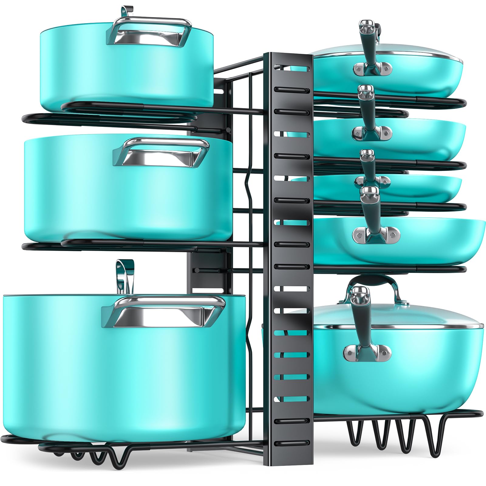 MUDEELA Adjustable Pot and Pan Organizer Rack