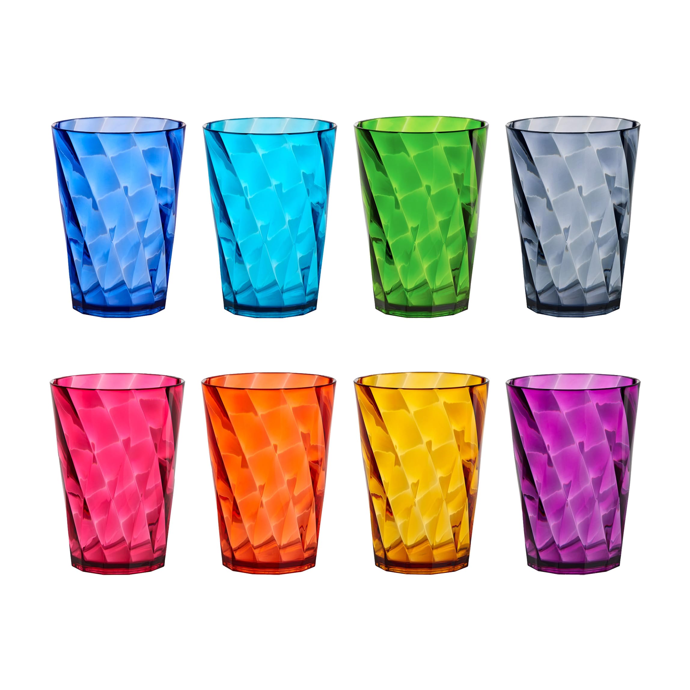 US Acrylic 8-Piece 26oz Jewel Tone Tumbler Set