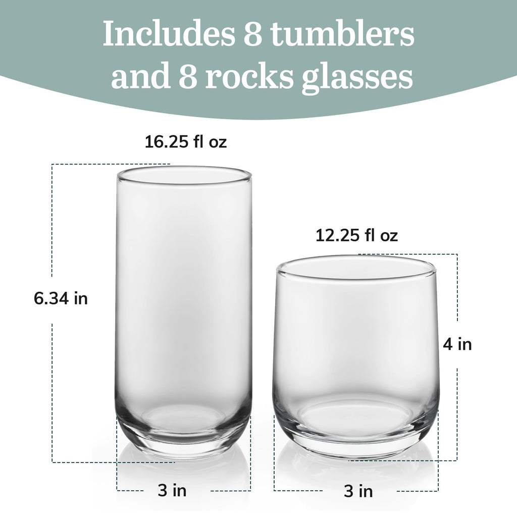 Libbey 16-Piece Tumbler and Rocks Glass Collection