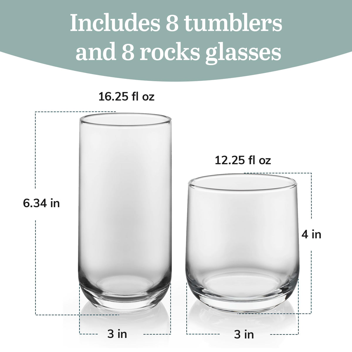 Libbey 16-Piece Tumbler and Rocks Glass Collection