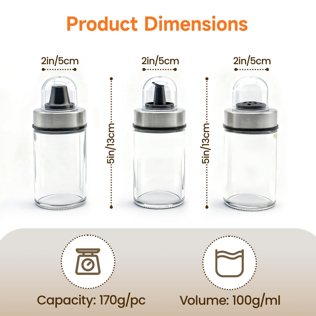 6-Bottle Oil, Vinegar and Spice Dispenser Set