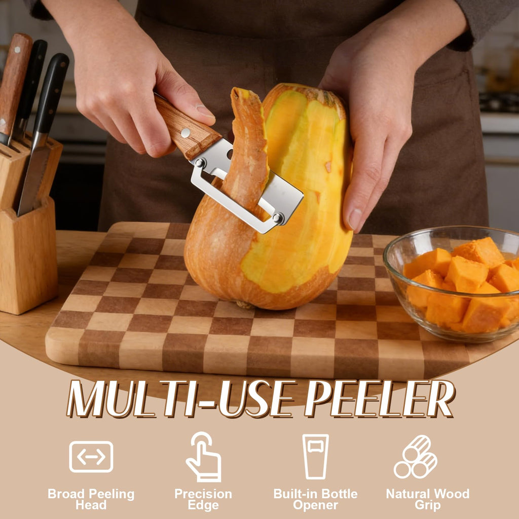 Wide-Blade Vegetable Peeler with Bottle Opener