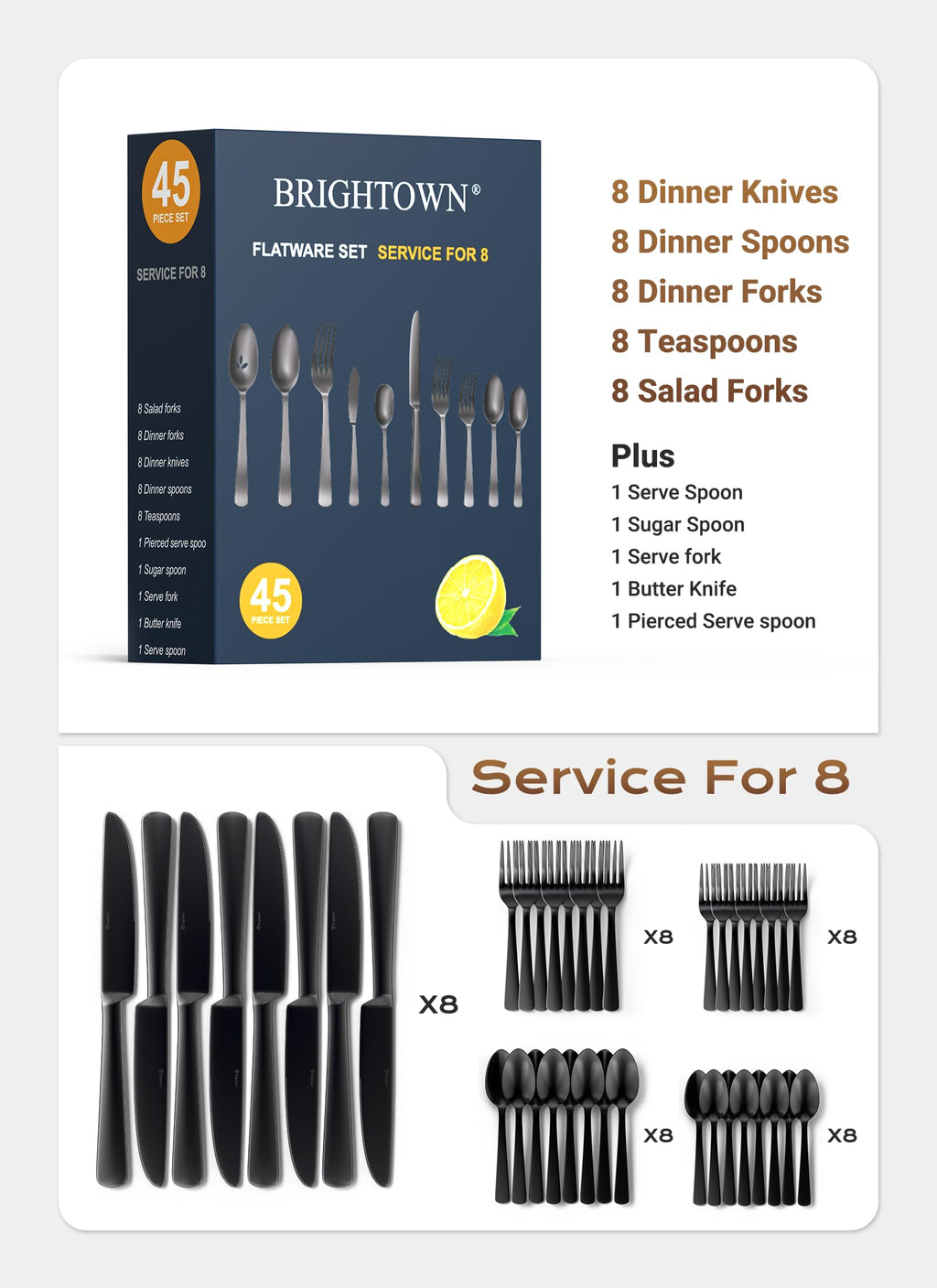 65-Piece Stainless Steel Cutlery Collection
