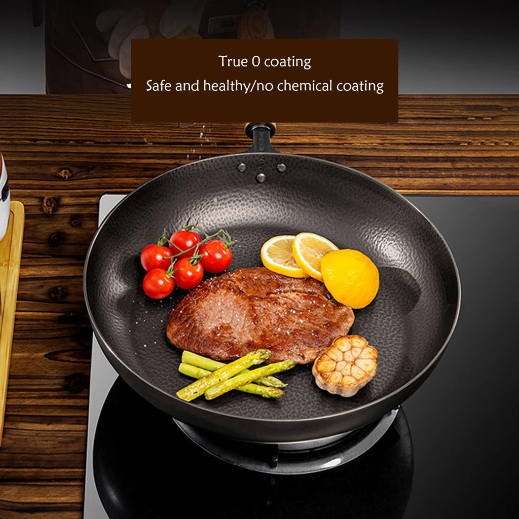 28cm Titanium Flat-Bottom Frying Pan with Lid