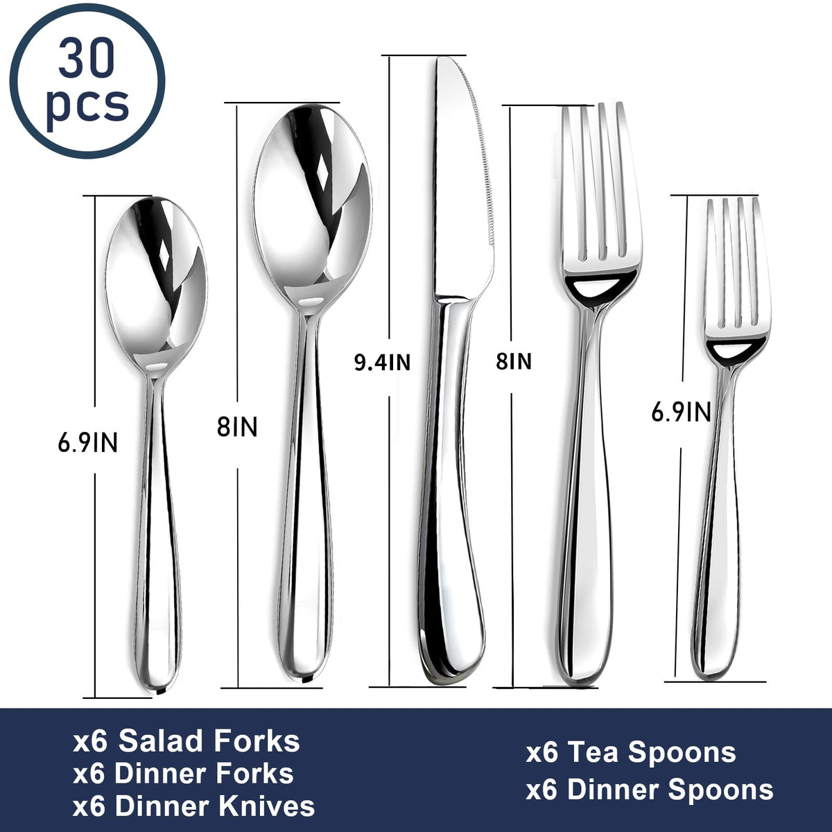 65-Piece Stainless Steel Flatware Set for 12