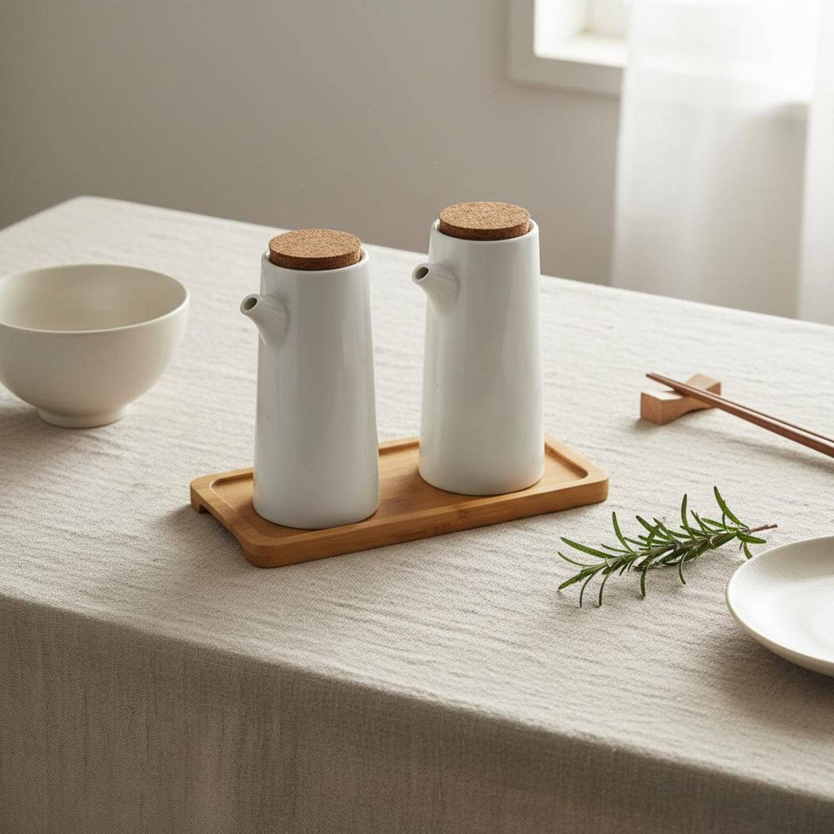 Ceramic Seasoning Jar and Oil Dispenser Set