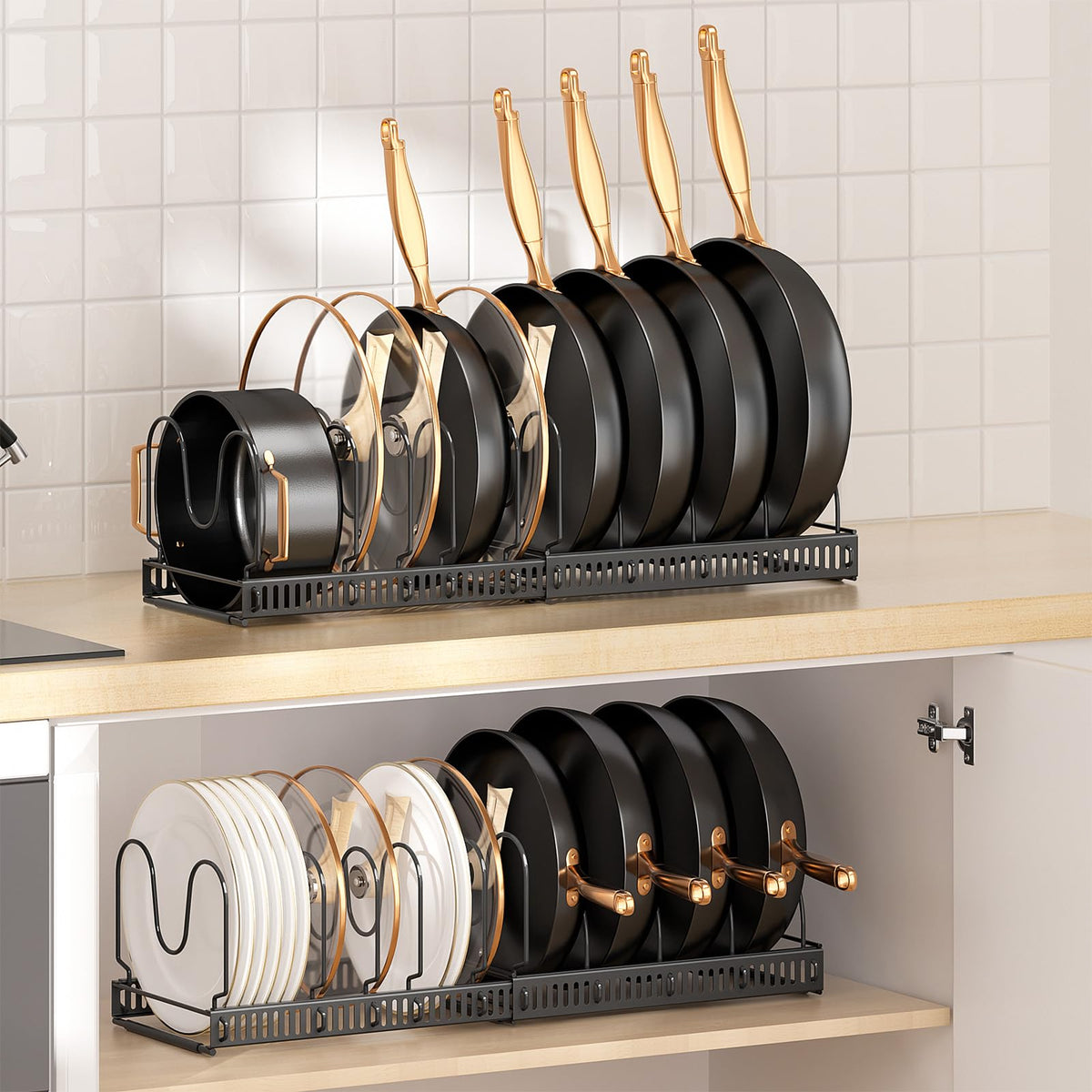 MUDEELA Expandable Pot Lid Organizer