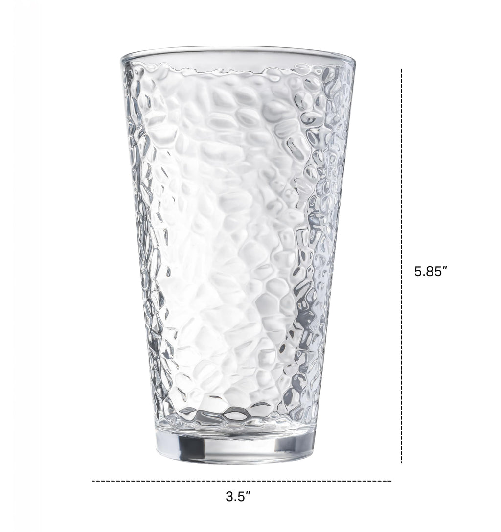 Le'raze 10-Piece Hammered 16oz Glass Tumbler Set