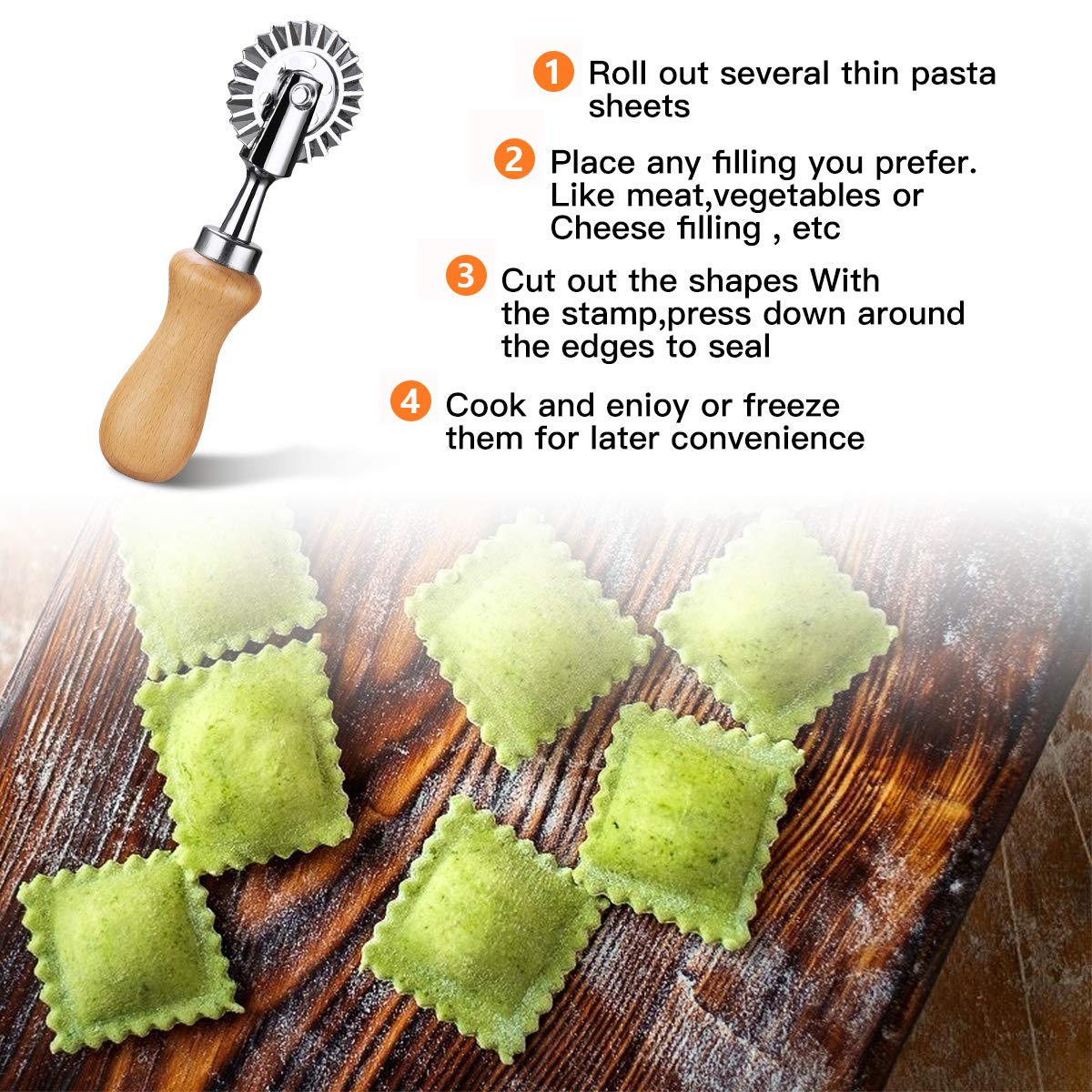 Fluted Pastry and Ravioli Cutter Wheel