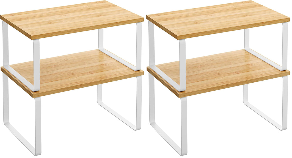 SONGMICS 2-Piece Stackable Cabinet Shelf Set