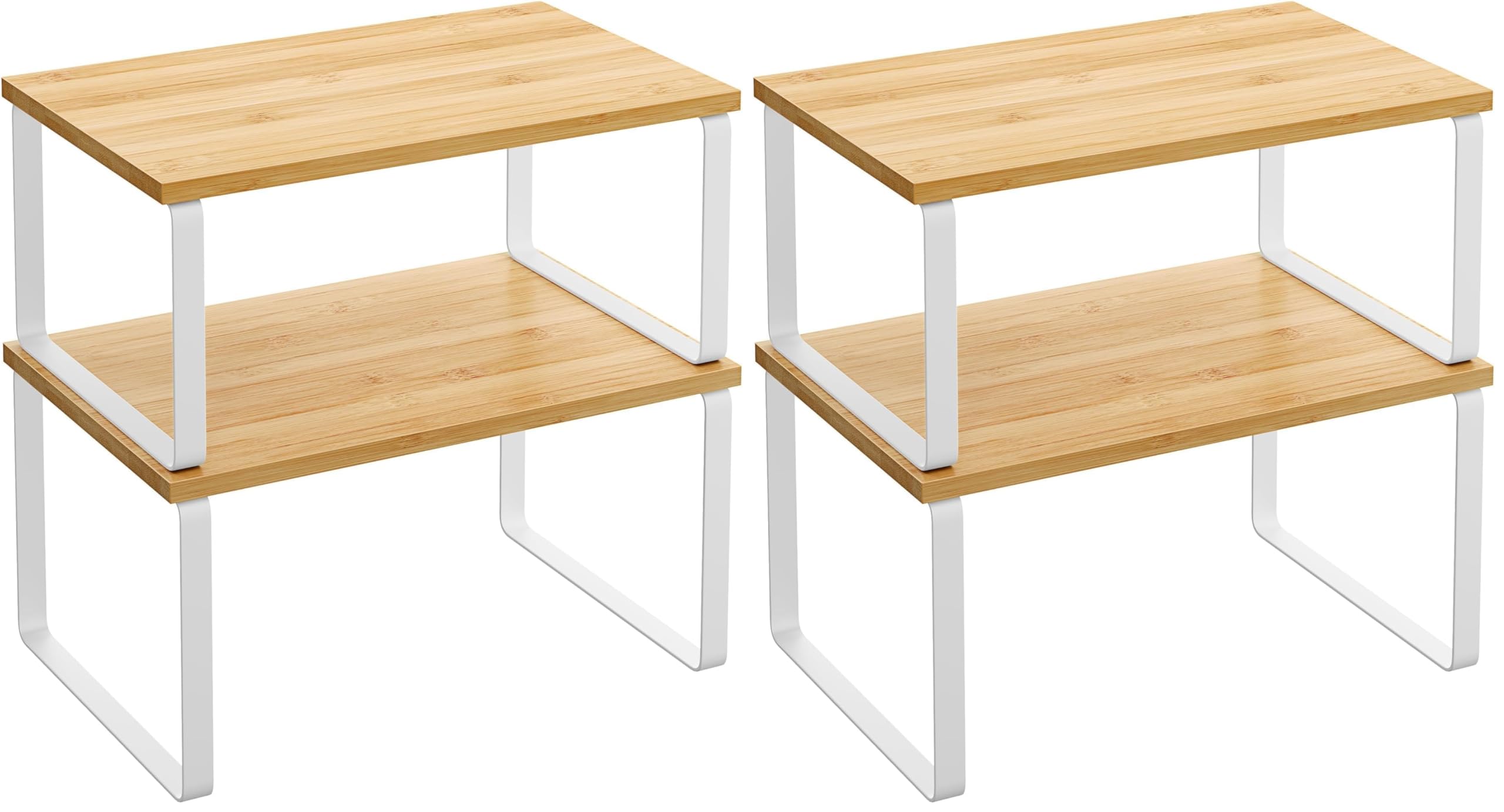 SONGMICS 2-Piece Stackable Cabinet Shelf Set