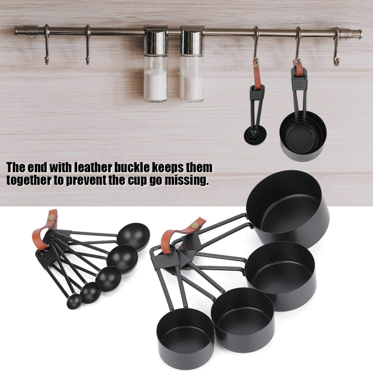 9-Piece Black Stainless Steel Measuring Set