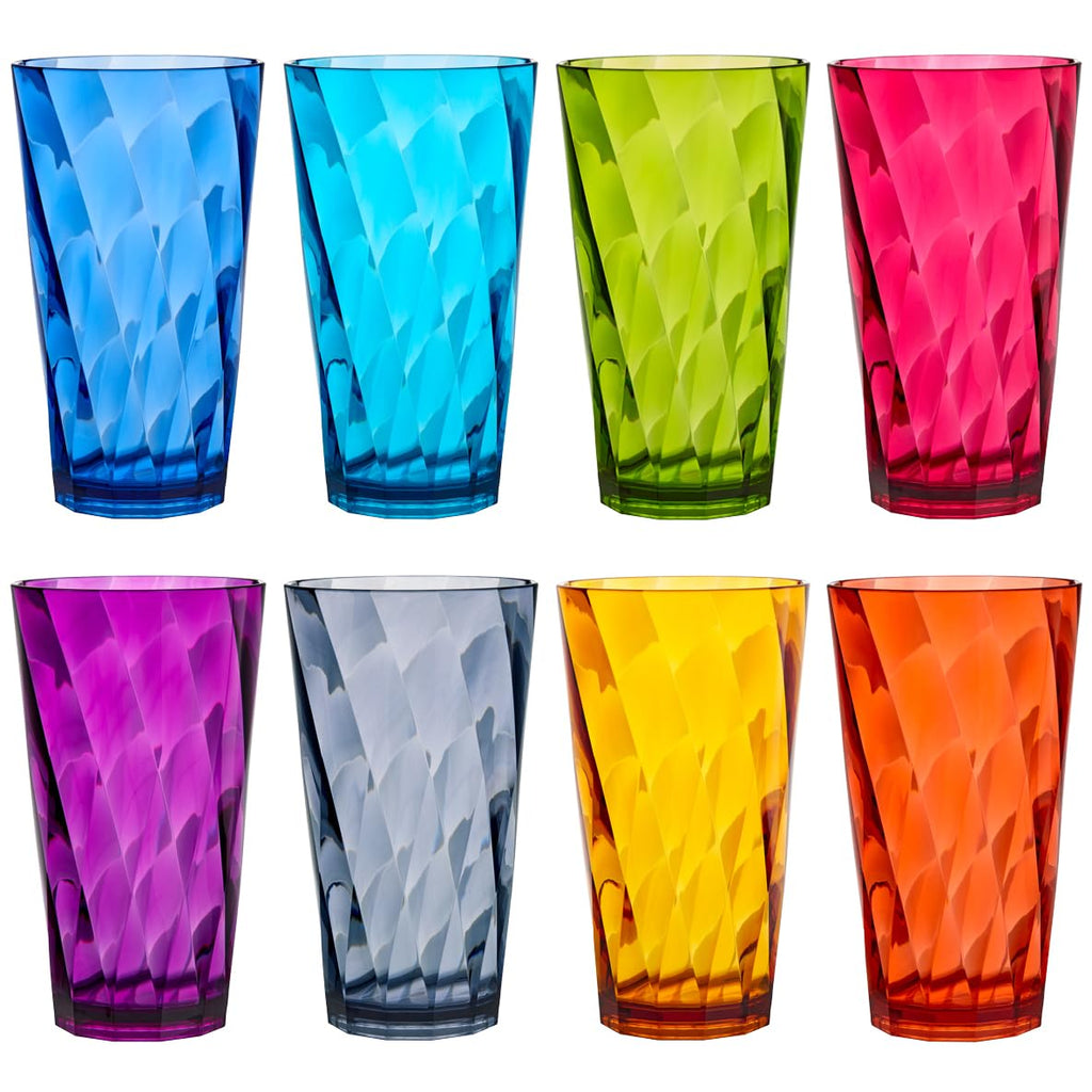 US Acrylic 8-Piece 26oz Jewel Tone Tumbler Set