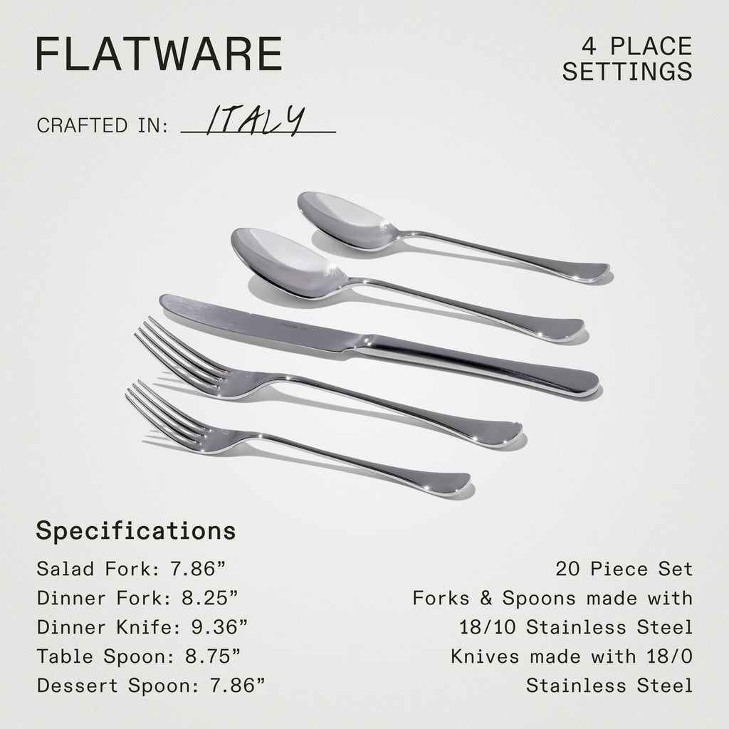 Made In 40-Piece Stainless Steel Flatware Set