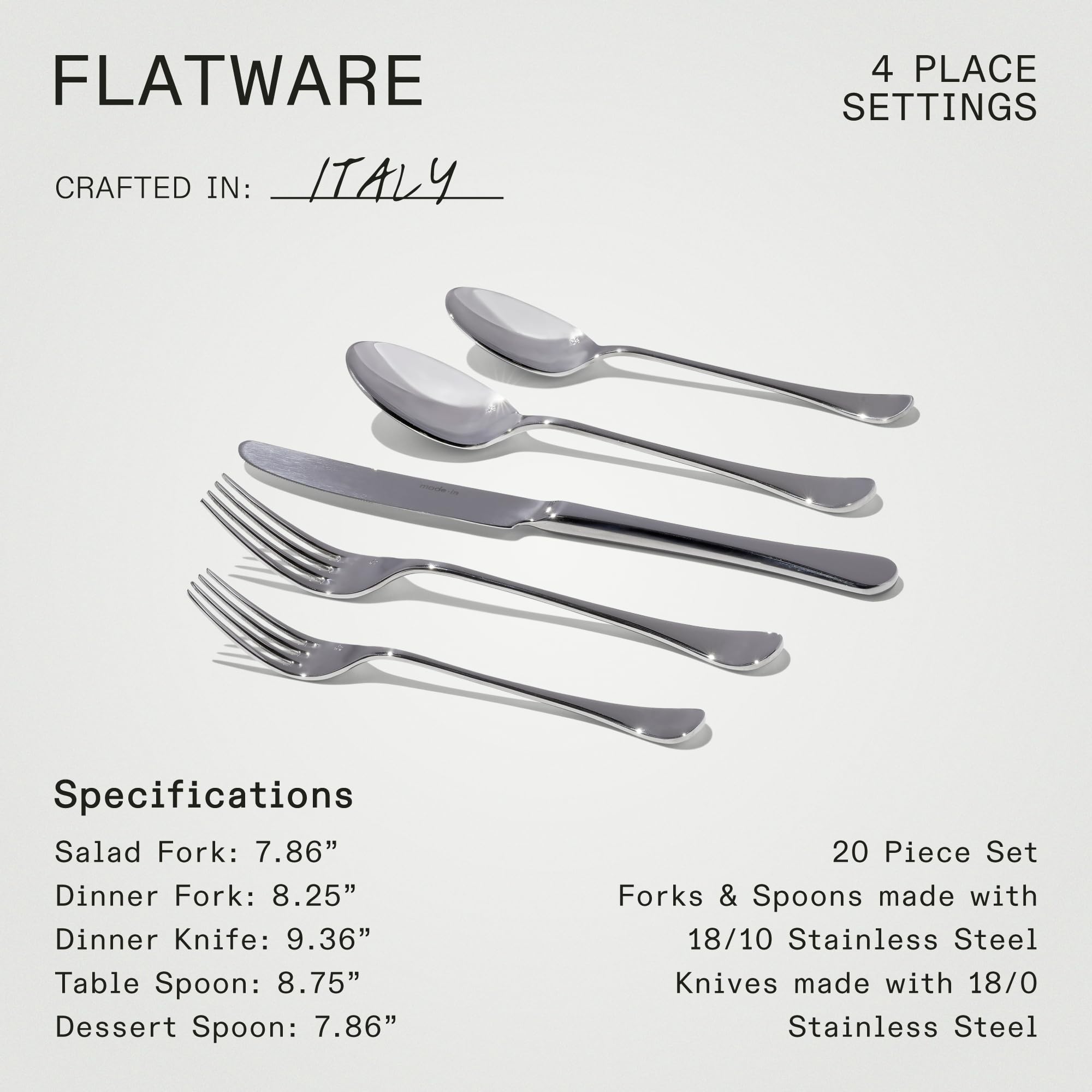 Made In 40-Piece Stainless Steel Flatware Set