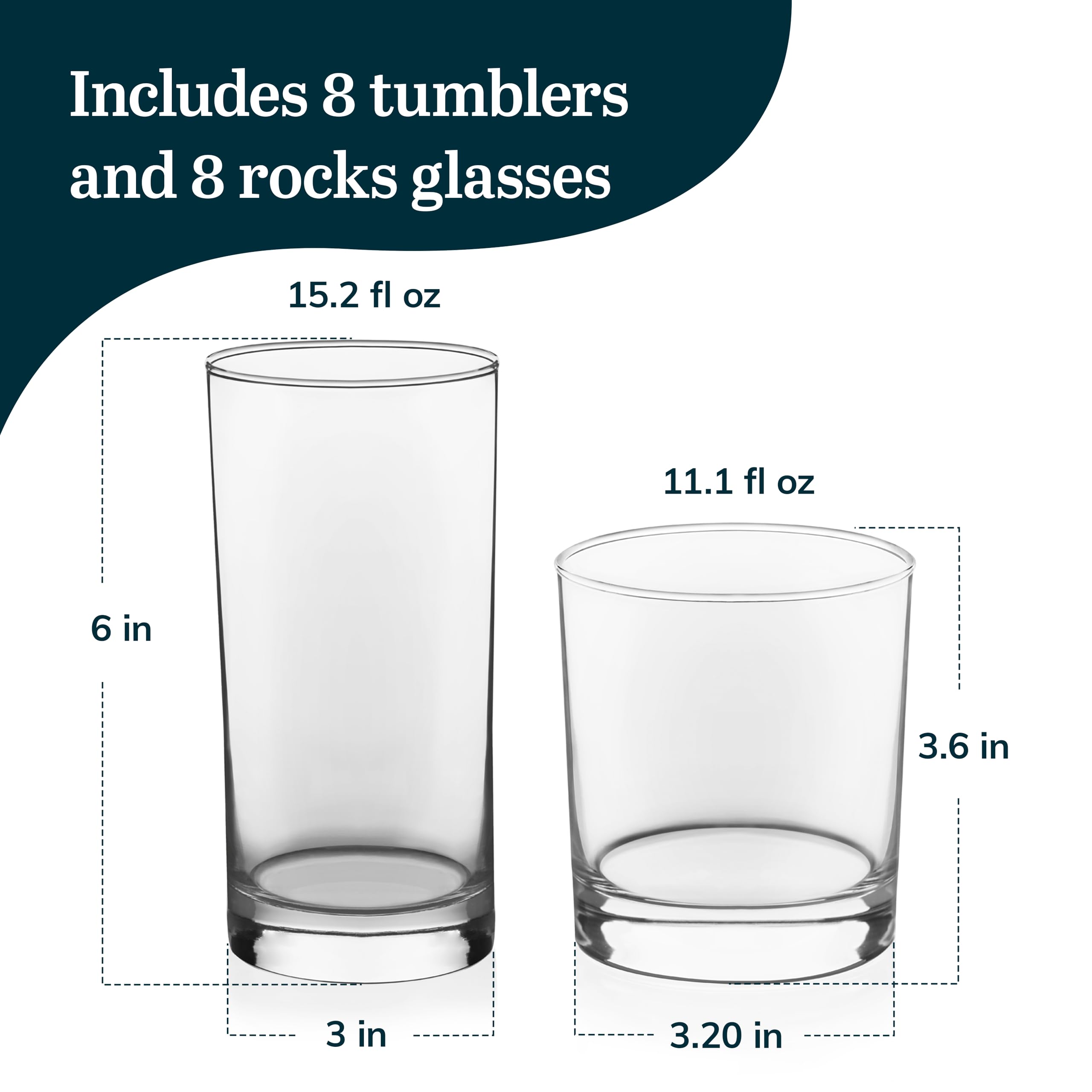 Libbey 16-Piece Mixed Drink Glass Collection