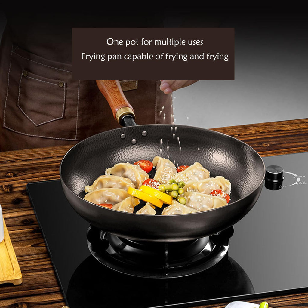 28cm Titanium Flat-Bottom Frying Pan with Lid