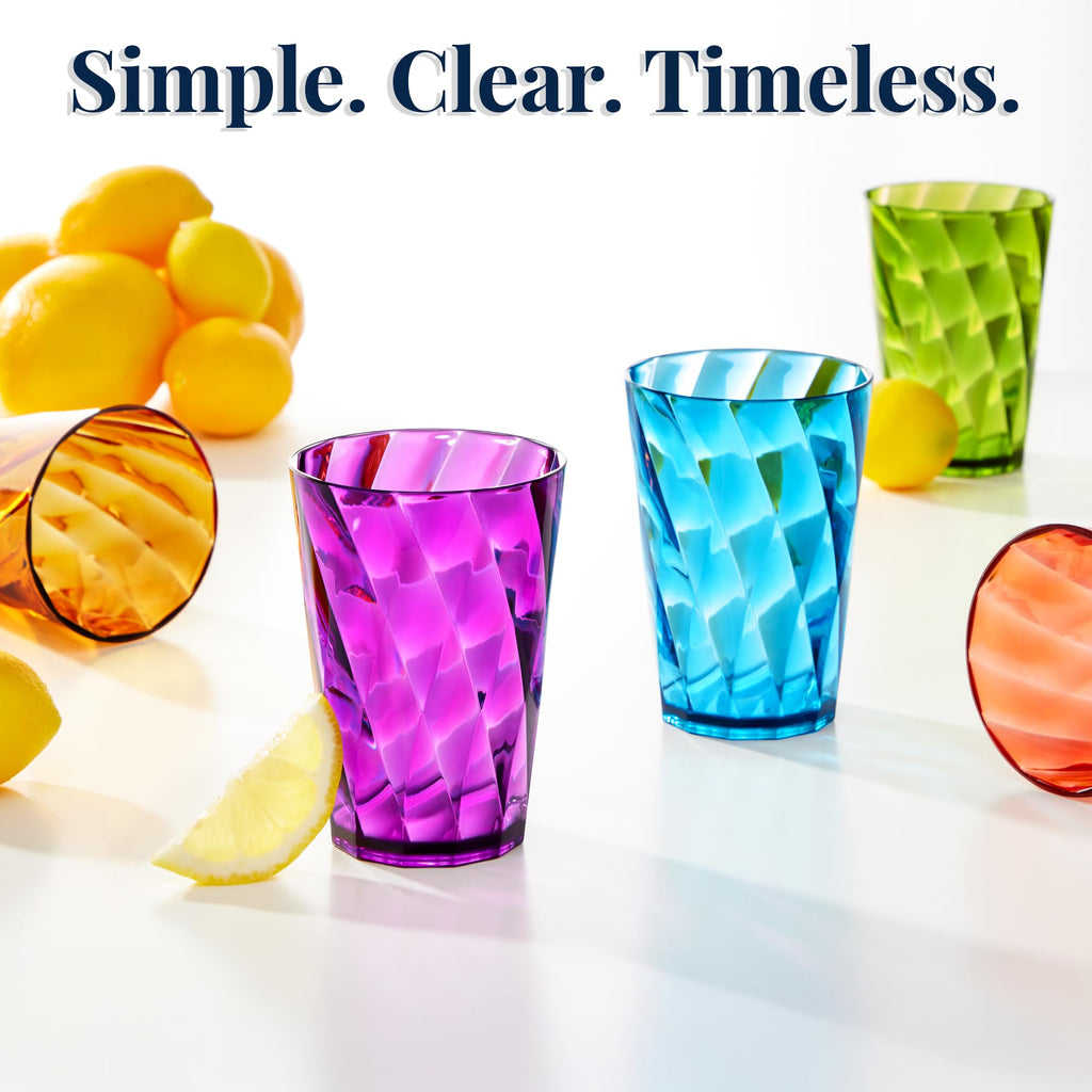 US Acrylic 8-Piece 26oz Jewel Tone Tumbler Set