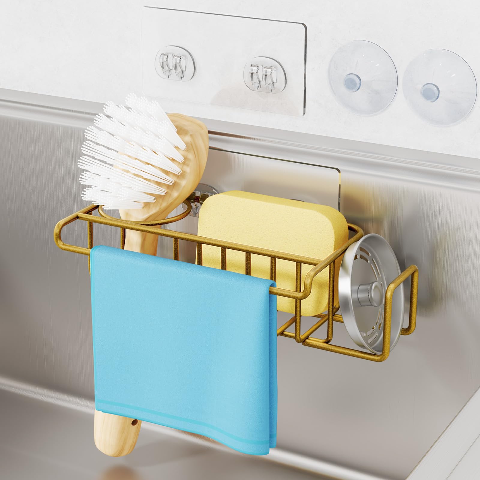 HapiRm 4-in-1 Stainless Steel Sink Caddy