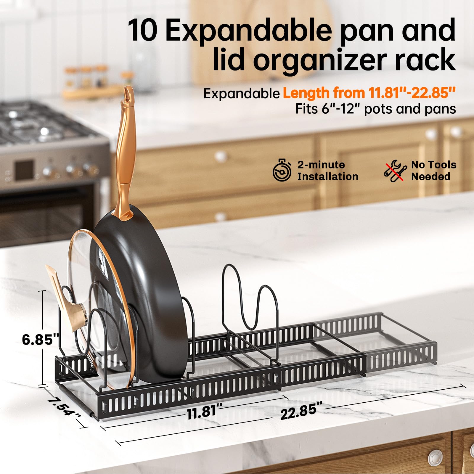 MUDEELA Expandable Pot Lid Organizer