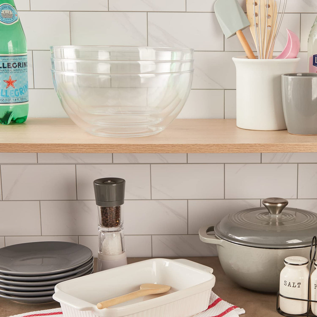 3-Piece 10-Inch Plastic Serving Bowl Set