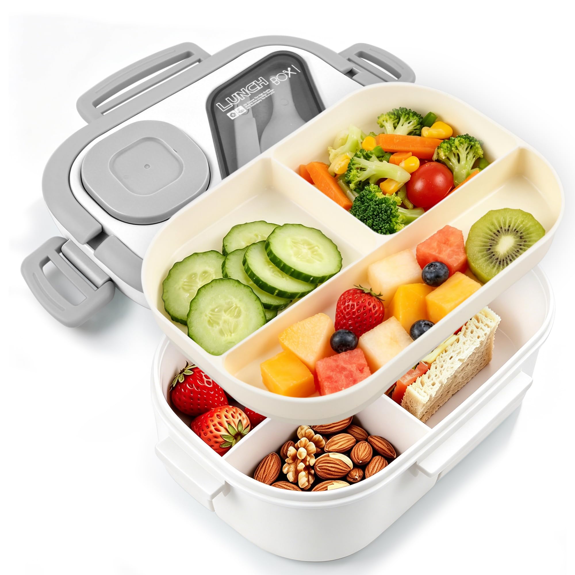 43oz Multi-Compartment Bento Lunch Box with Sauce Cup