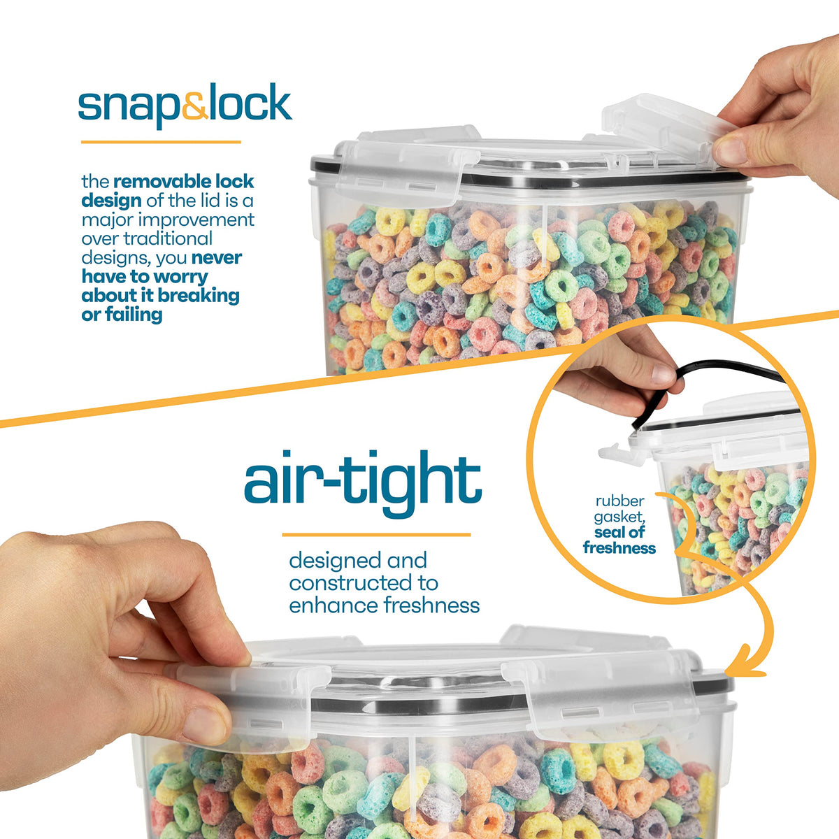 4-Piece 5.3L Airtight Pantry Container Set