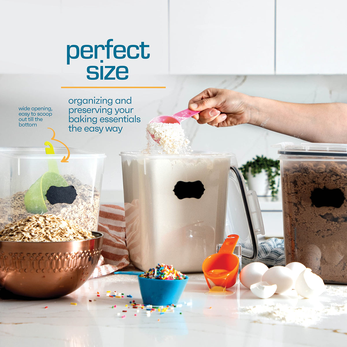 4-Piece 5.3L Airtight Pantry Container Set