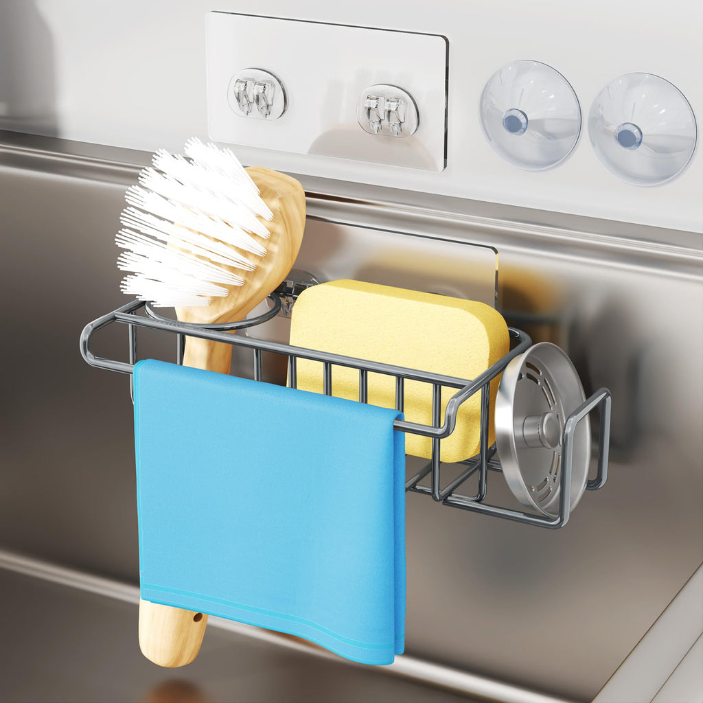 HapiRm 4-in-1 Stainless Steel Sink Caddy