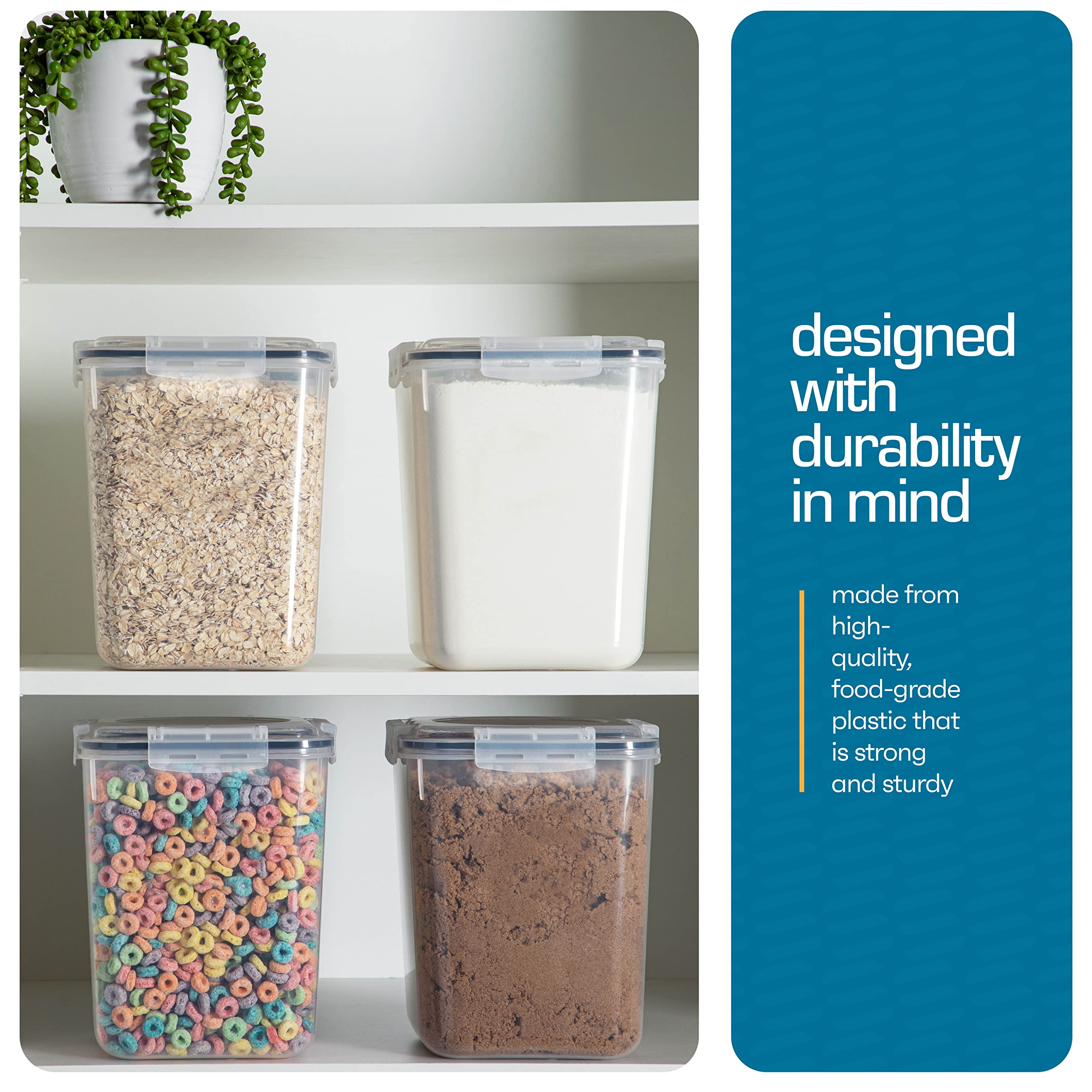 4-Piece 5.3L Airtight Pantry Container Set