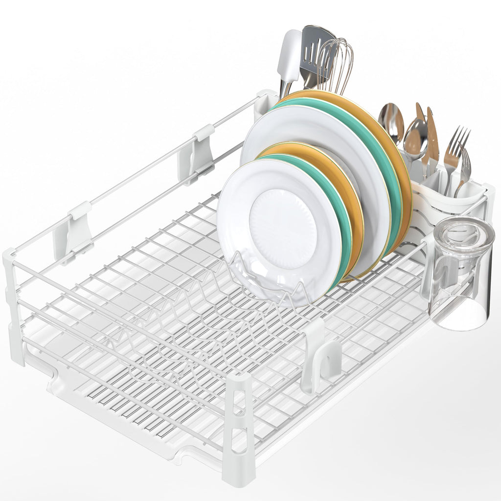 Dish Rack with Drainer, Mug and Utensil Holders