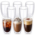 DOPUDO 17oz Double-Wall Glass Coffee Mug Set