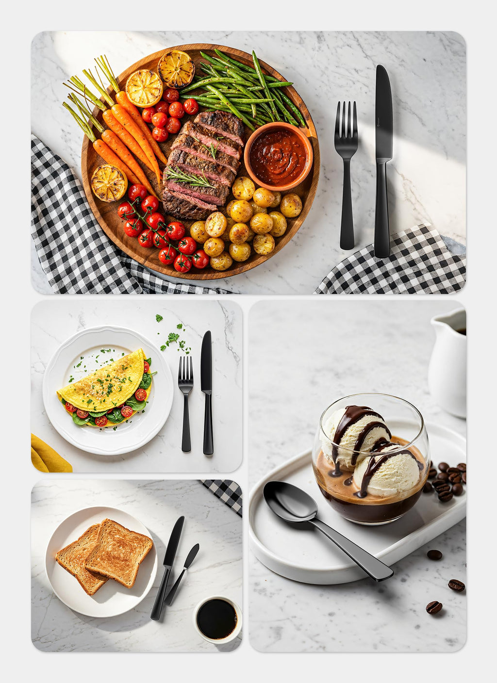 65-Piece Stainless Steel Cutlery Collection