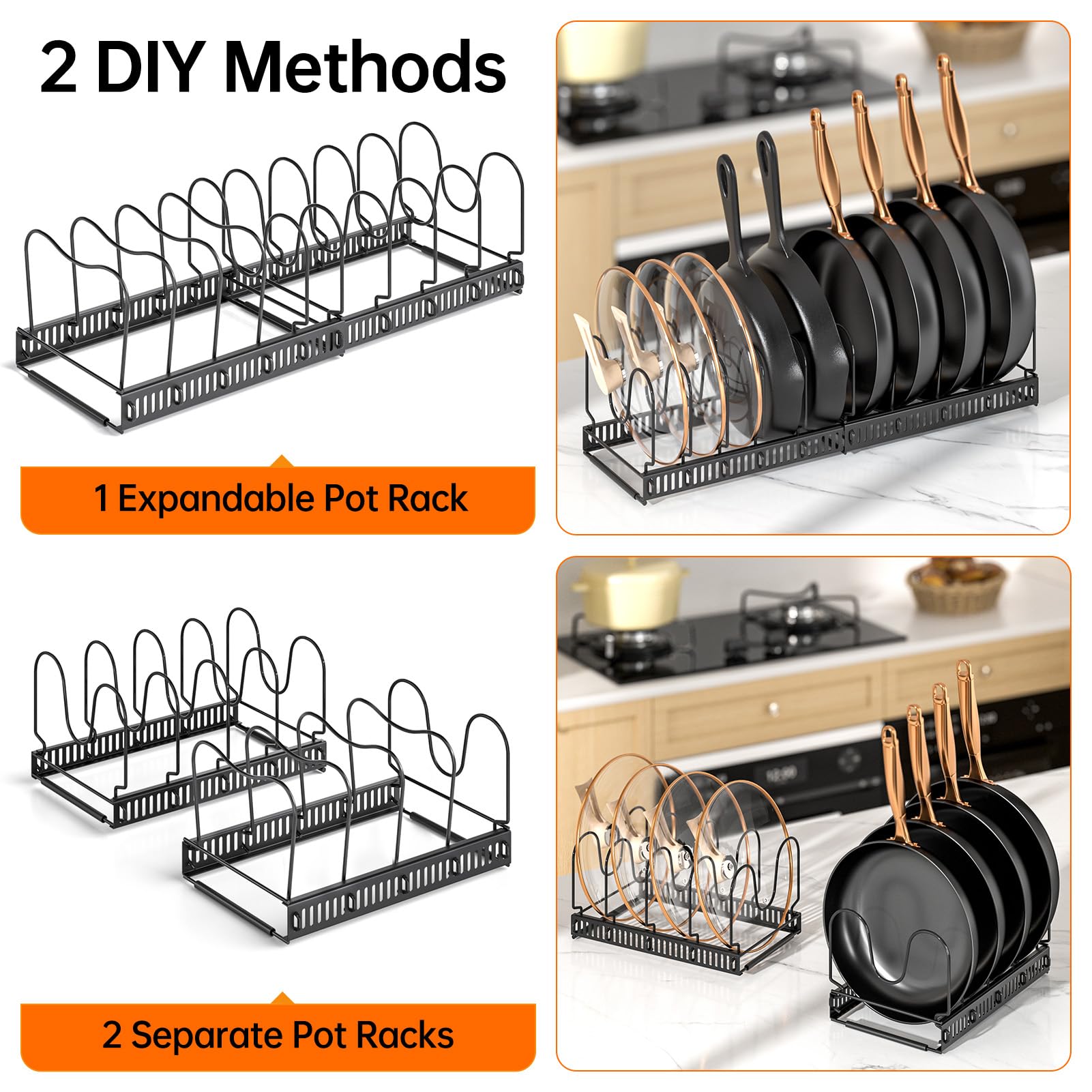 MUDEELA Expandable Pot Lid Organizer